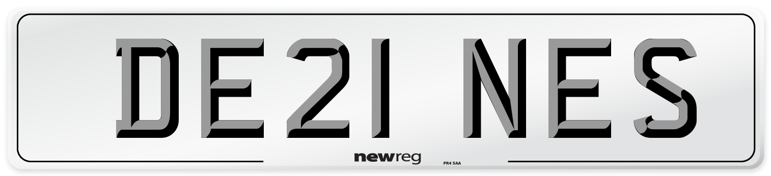DE21 NES Number Plate from New Reg